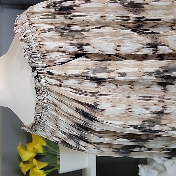 INC Blouse Beige Black Sheer - Picture 3 of 7